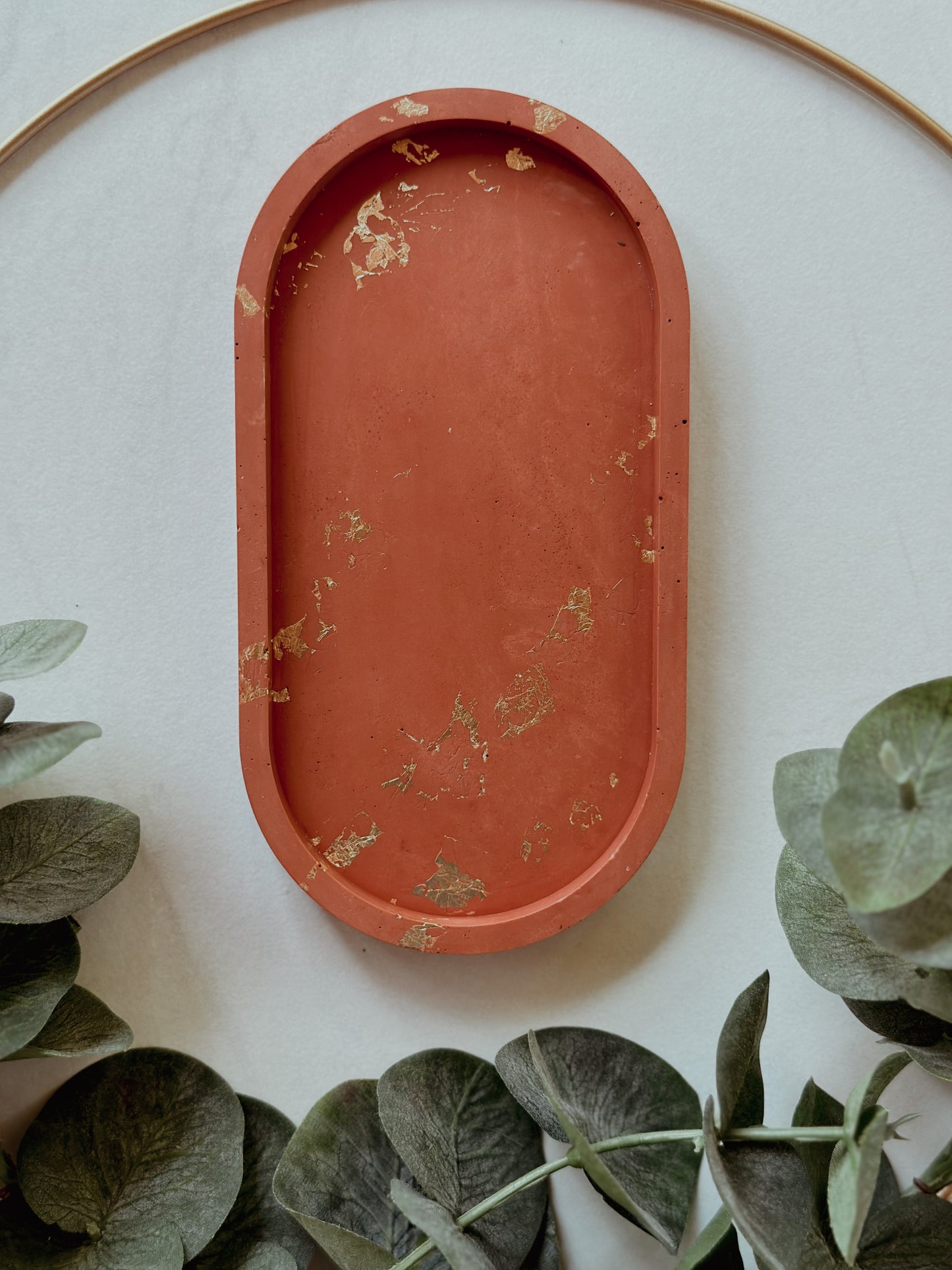 TERRACOTTA + GOLD OVAL TRINKET TRAY