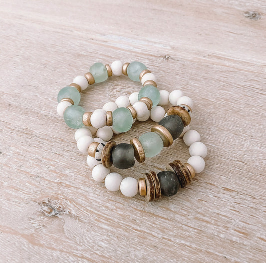 SEASIDE BRACELET STACK (MINT)