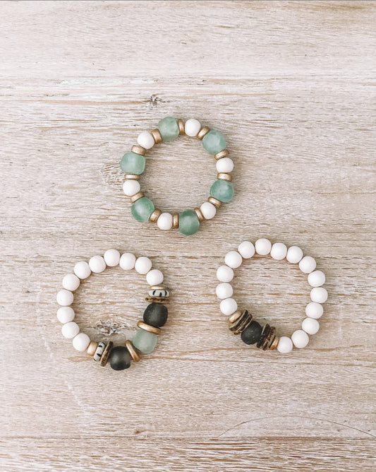 SEASIDE BRACELET STACK (MINT)