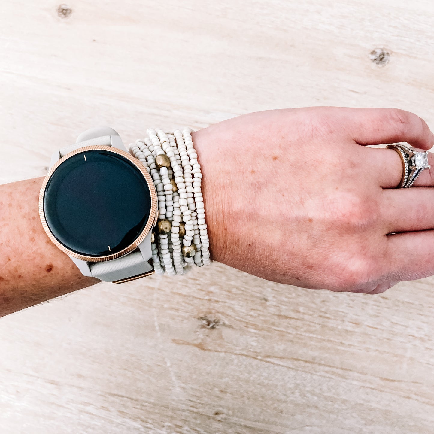 SIMPLE IVORY + BRASS LAYER NECKLACE