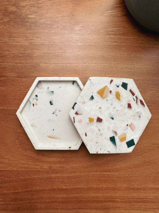 TERRAZZO HEXAGON TRINKET TRAY