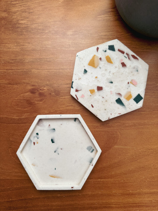 TERRAZZO HEXAGON TRINKET TRAY